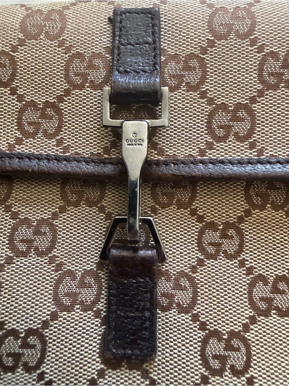 GUCCI - “AUTHENTIC” Brown & Beige GG Canvas Belt/Crossbody Bag - Picture 4 of 10